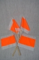 4 Stück Warnfahne Flagge Warnflagge Winterfahne Orange/Weiss 500x500mm mit Stiel