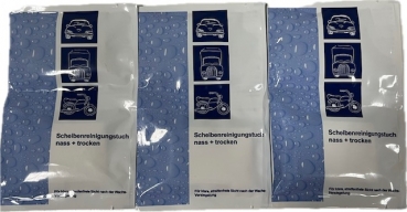 3X Doppeltuch Blau Nass + Trocken Reinigungstuch Waschstrasse