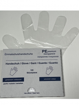 1000 Einweg-Diesel-Handschuhe transparent 100erDispenser-Karton Öffnung unten