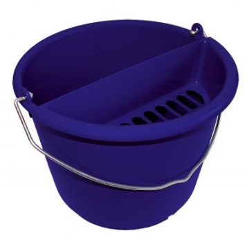 Kundendiensteimer Saphirblau mit Sieb, Schwammablage 10l