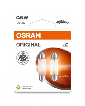 Osram 6418-2BL C5W Schlußlicht (Soffitte) 12V 5W SV8,5-8 2 Birnen im Blister