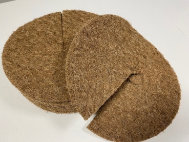 10 X Kokos - Mulchscheibe Ø:30cm aus Kokos-Nadelfilz mit Naturlatex