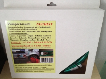 Saug/Pumpschlauch 1/2 Zoll verpackt 195cm lang