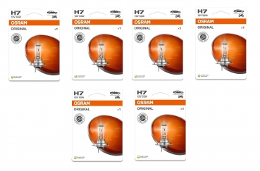 6 X Osram 64210-01B H7 Halogen 12V 55W PX26d