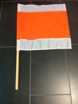 Warnfahne Flagge Warnflagge Winterfahne Fahne Orange/Weiss 500x500mm mit Stiel