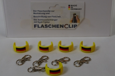 5er Paket Flaschenclip Deutschland Flagge mit Karabiner Flaschenname