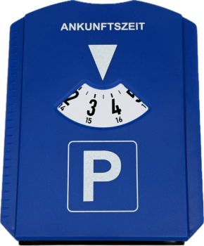 Parkscheibe mit Eisschaber ca.15,5X12cm gem. StVZO blau Eiskratzer