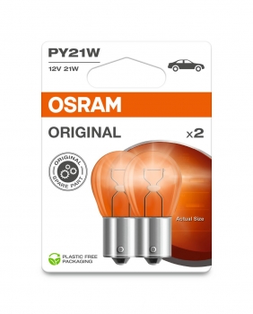 Osram 7507-2BL PY21W Blinklicht orange 12V 21W BA15s 2 Birnen im Blister