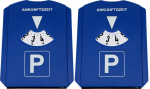 2X Parkscheibe mit Eisschaber ca.15,5X12cm gem. StVZO blau Eiskratzer